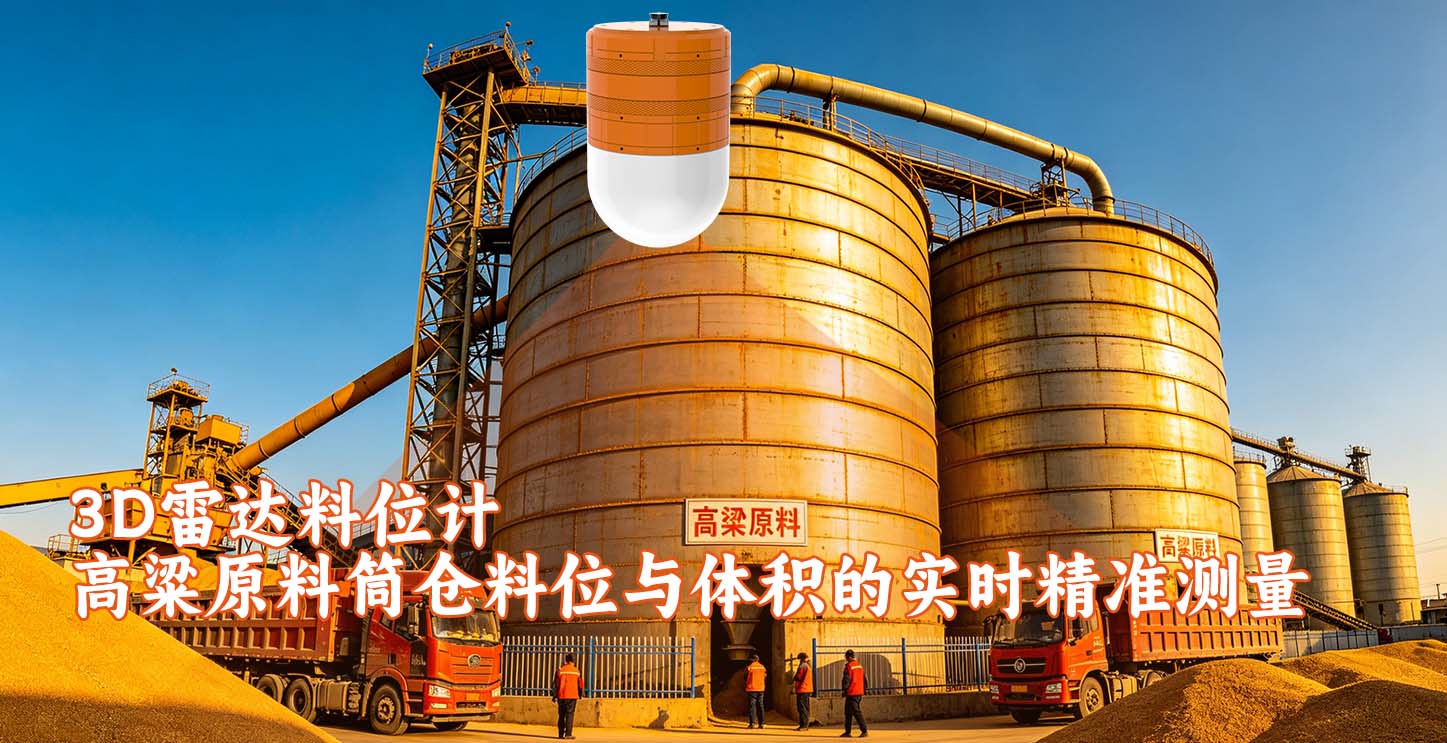 3D雷达料位计高粱原料筒仓料位与体积的实时精准测量