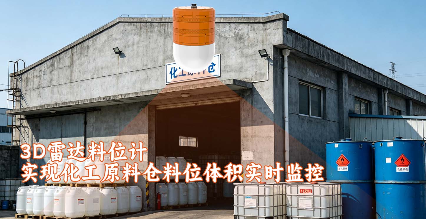 3D雷达料位计实现化工原料仓料位体积实时监控