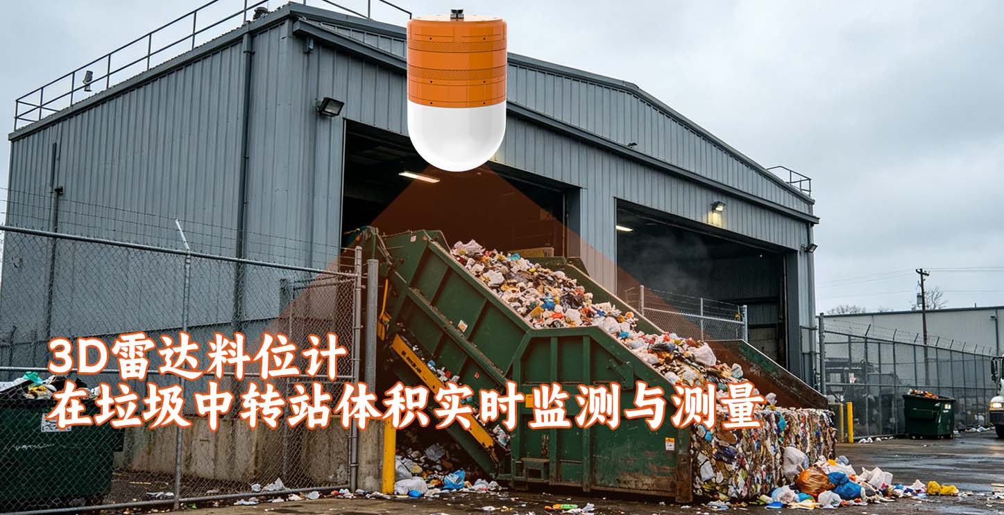 3D雷达料位计在垃圾中转站体积实时监测与测量