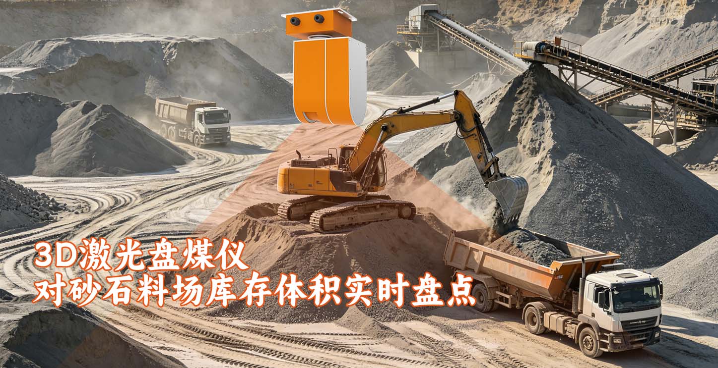 3D激光盘煤仪对砂石料场库存体积实时盘点